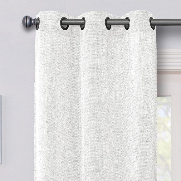 NEW Regal Home Light-Filtering Grommet Top Single Curtain Panel White 38" x 84" - Picture 3 of 6